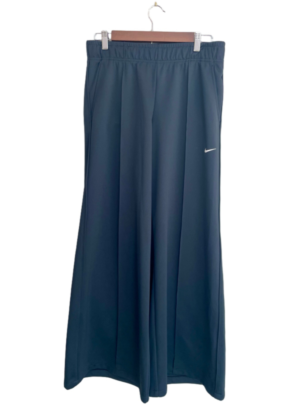 Nike Women’s Wide Leg Track Pants Black White Swoosh Size Small